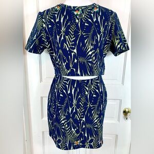 Zara Floral Jeweled Jacquard Mini Skirt and Crop Top - NWT